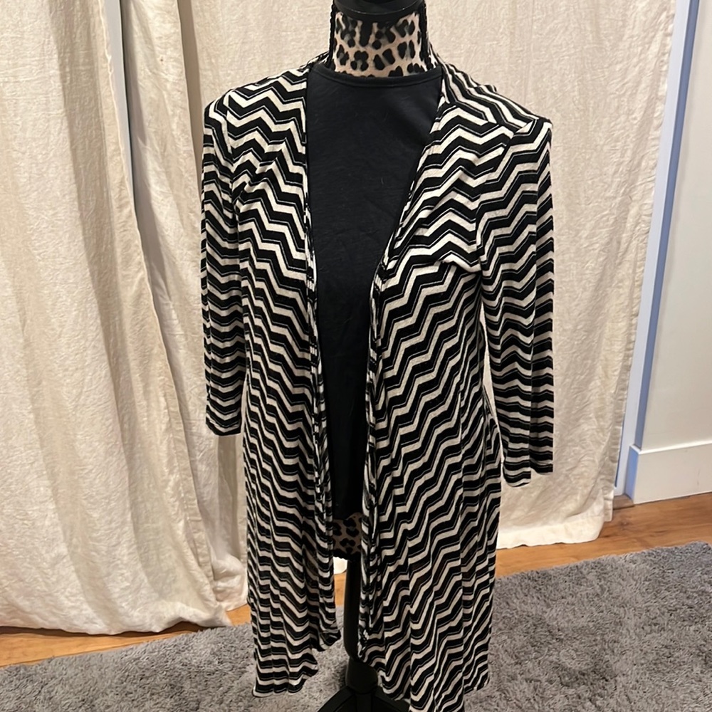 Bobeau striped lightweight long cardigan.  Size small.